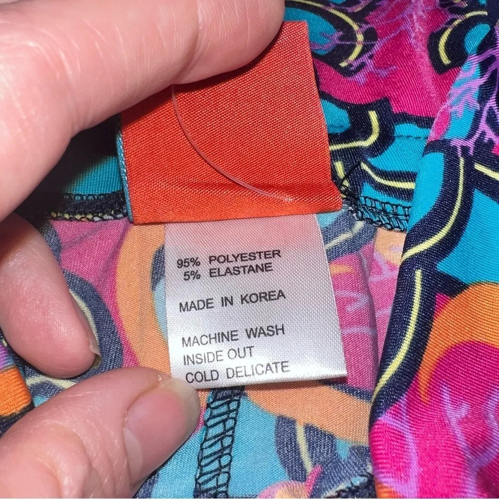 Tracy Negoshian Pink and Blue Abstract Wide Leg Boho Pants, Women’s Size XS - Picture 4 of 7